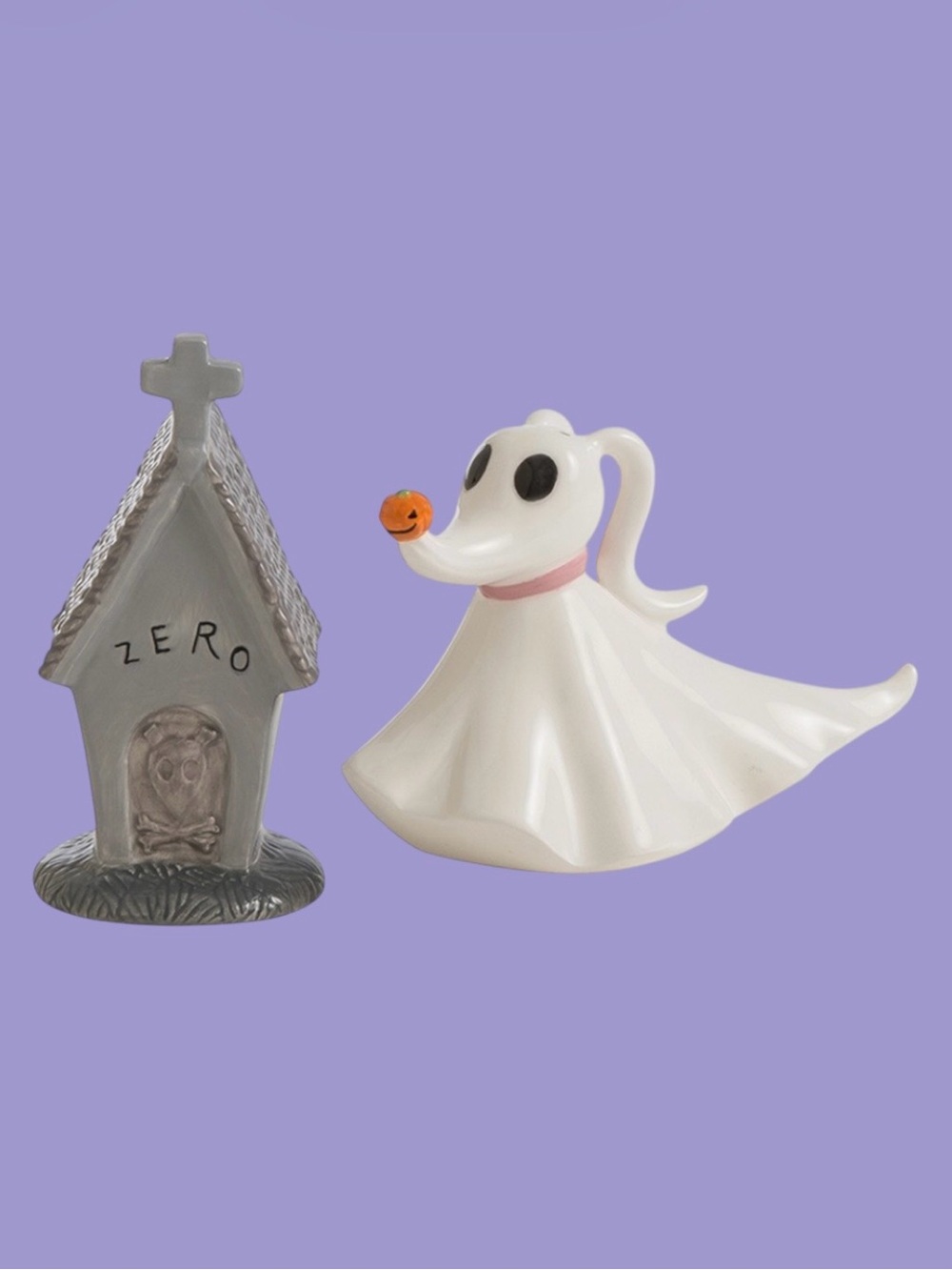 NIB A Nightmare Before Christmas Zero Ceramic Salt & Pepper Shaker Set